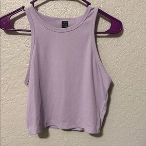 SHEIN Lavender Ribbed Cropped Tank Top